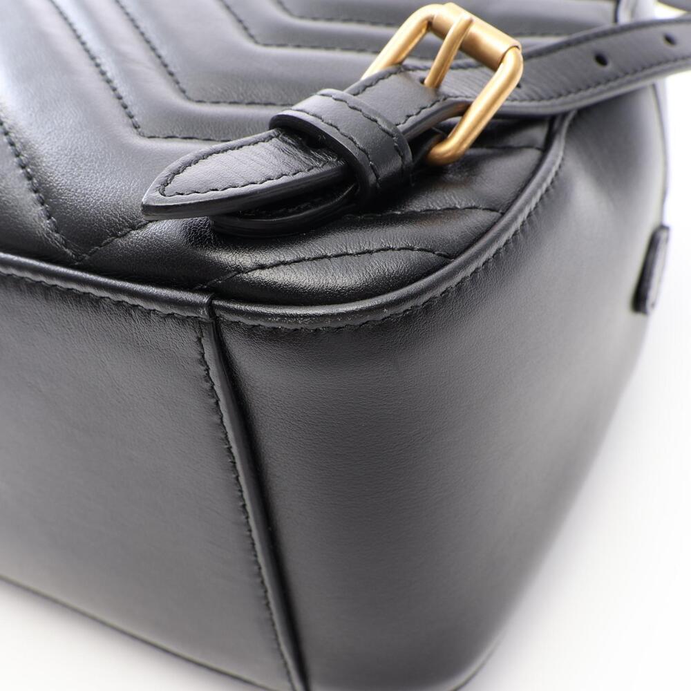 Gucci GG Marmont Backpack Rucksack Leather Black - Picture 7 of 8